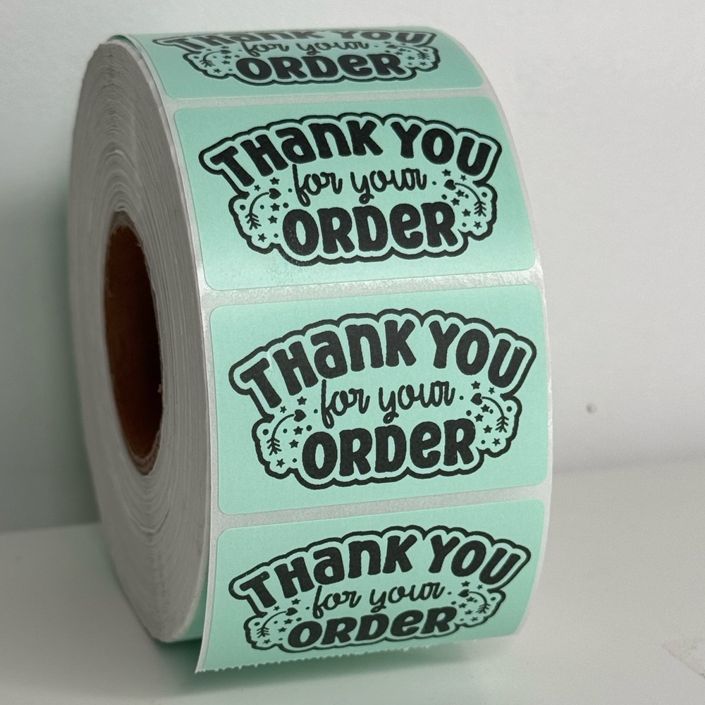 Thank you stickers pink | thank you for your order stickers | 100 sticker - Picture 2 of 4